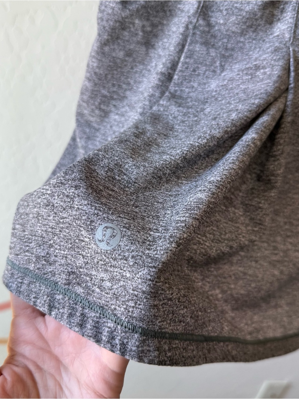 Lululemon Pace Rival Skirt Gray Space Dye Black Waistband Skort - Picture 4 of 6